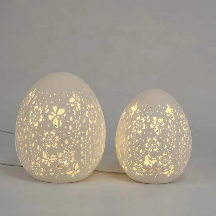 Spring Decorative Led Rechargeable Egg Light Easter Led Light Ceramic Egg