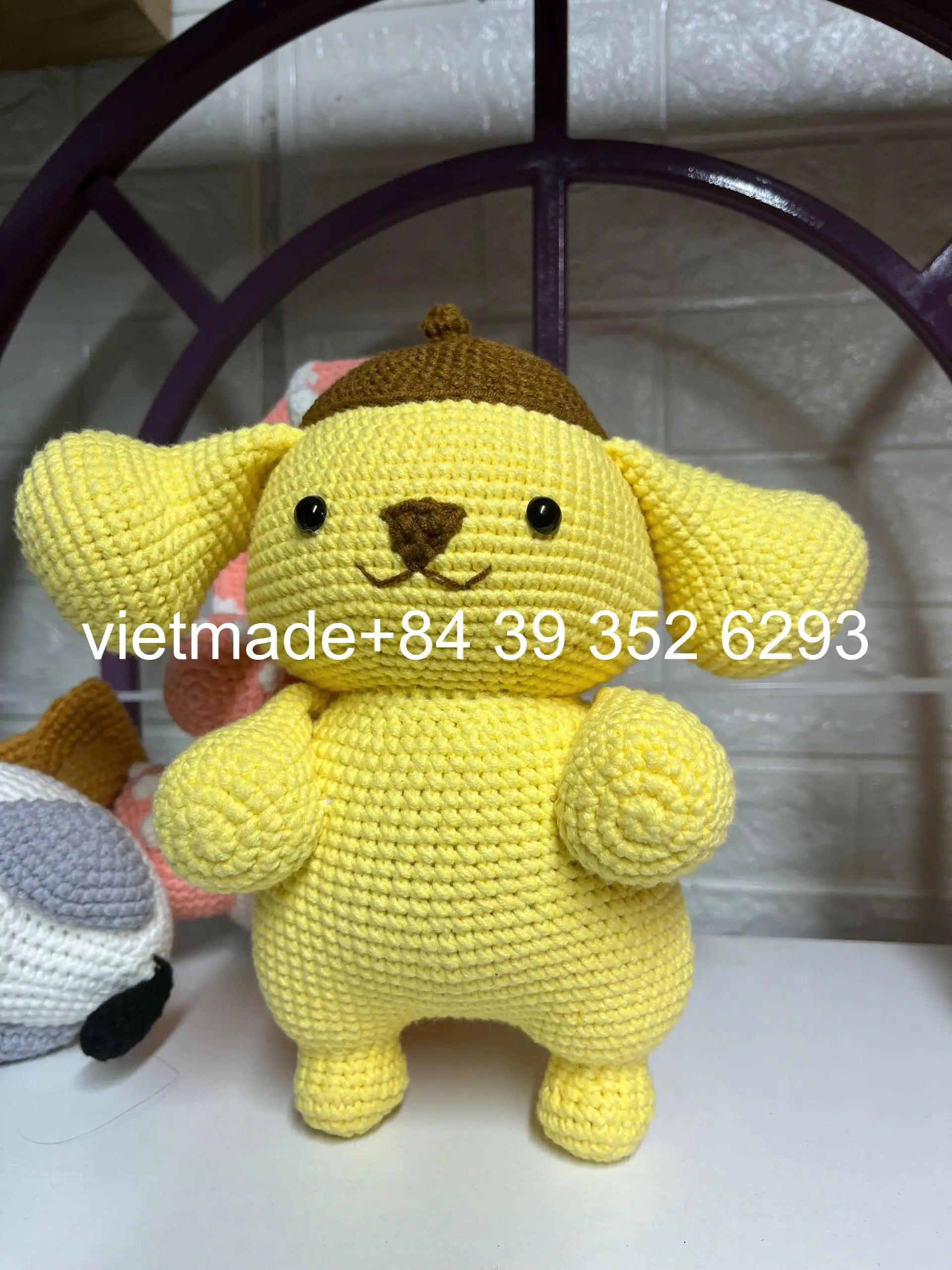 Direct Factory Customization Handmade Adorable Pompompurin Crochet Anime Toy Amigurumi Doll Birthday Christmas Gift for Kids