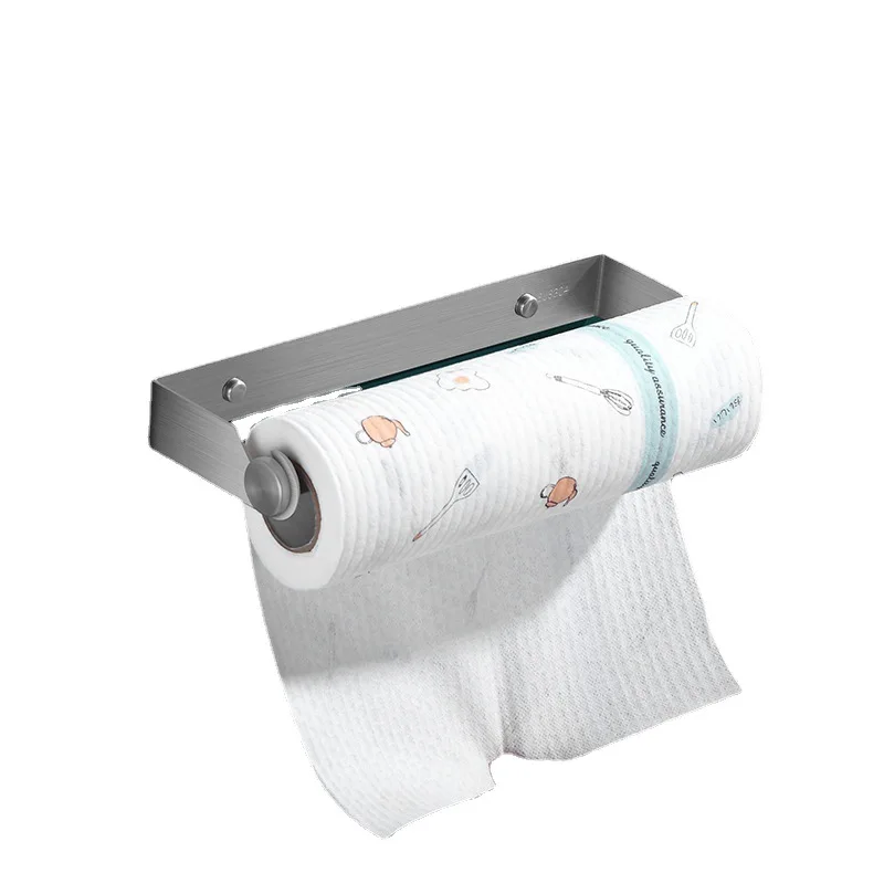 Wall Mounted Paper Roll Holder Under Silver Stainless Steel
