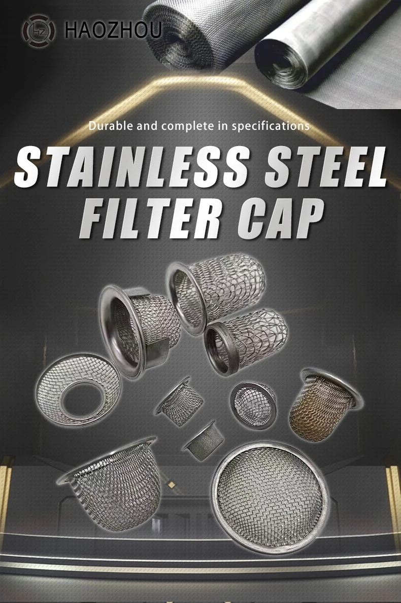 304 Stainless Steel Woven Wire Cloth Cap For Water Filter Custom ...