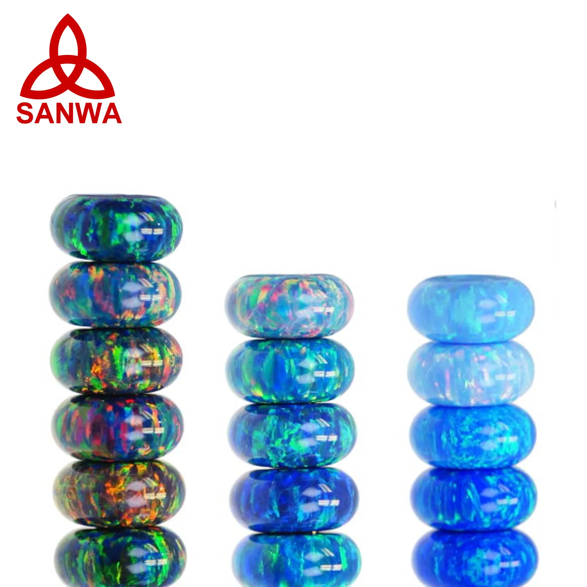 Synthetic Opal European Bead Jewelry Loose Rondelle Direct Distributor in  92 Colors