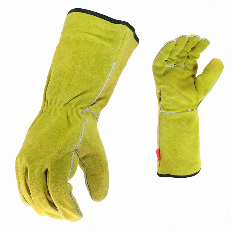 High Quality Cowspilt Leather Welder Gloves Heat Resistant Wholesale