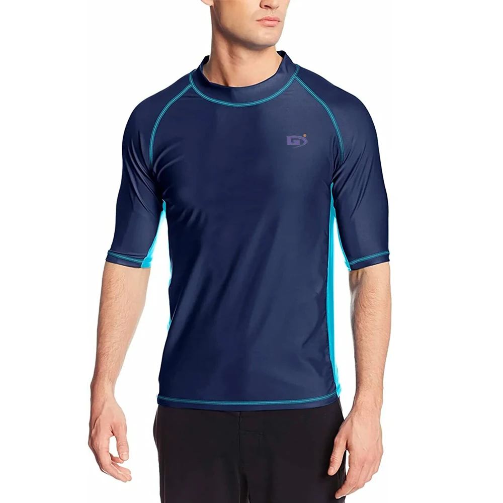 Surf Men's Mercury Upf 50+ Short Sleeve Sun Protective Rashguard Swim