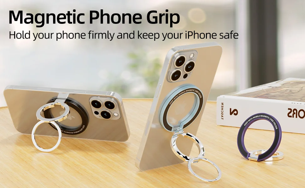 Custom Magnetic Phone Ring Stand For Magsafe Adjustable Car Mount Dual ...