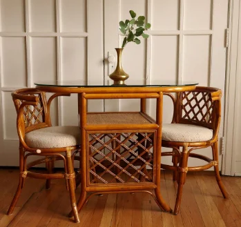 Eco-Friendly Rattan Bamboo Outdoor Chair Table Set for Garden Cafe  Restaurant Home Bar Furniture Best Price on Bulk