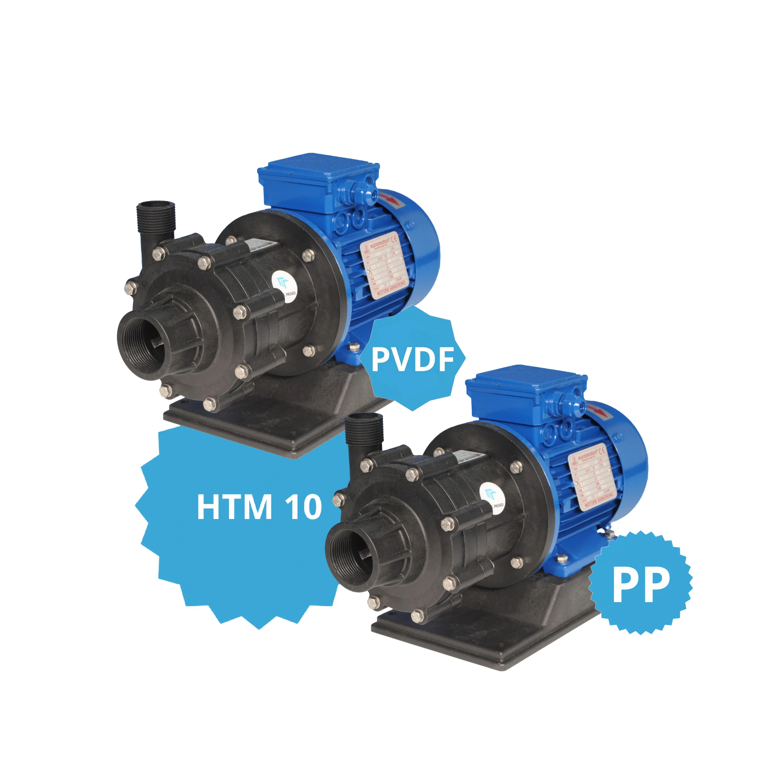Italian Centrifugal Pumps Model Htm 10 Pp Pvdf With Motor 0