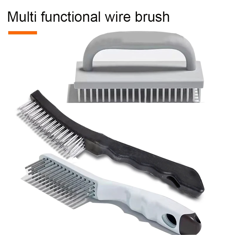 Plastic handle Clean metal dirt play stainless steel cleaning industrial steel brush