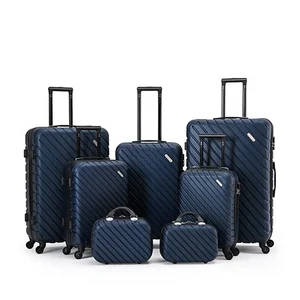 Wholesale Custom Logo Abs Trolley Luggage Sets Travel Bag Set 3-7 Pcs  wide handle suitcase Unisex Valise Carry on Luggage