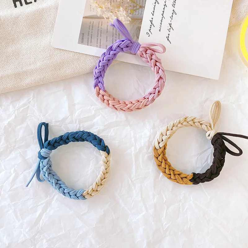 Lazos con código de Color para el pelo para niña y mujer, pulsera tejida a  mano, accesorios para el cabello para parejas