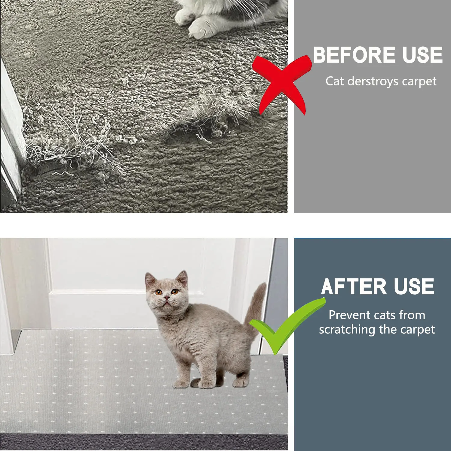Carpet Scratch Stopper Dual Flooring Stop Cats From Scratching Carpet at Doorway Instantly