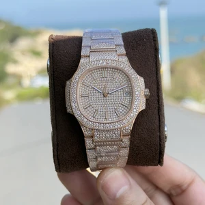 2026 New Custom-designed Stylish Moissanite Rose Gold Couple's Mechanical Watch Waterproof Business Automatic Luxury Brand Watch