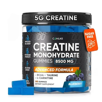 Creatine Monohydrate Gummy 8500mg, Suitable for Men and Women, L-carnitine, BCAA, Taurine, Pre-workout Supplement, Sugar-free