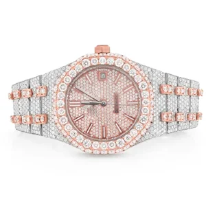 Luxury Elegant Luxurious Hip Hop Wristwatch Hand Studded With Vvs Clarity Lab Grown Diamonds Stainless Steel Dial