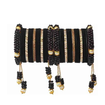 Touchstone Set Di 24 Braccialetti Colorati Indiani – Smalto Oro Verde Pastello, Diametro 6 Cm (Taglia Medio-Piccola) – Gioielli Design Bollywood Per Matrimoni E Feste