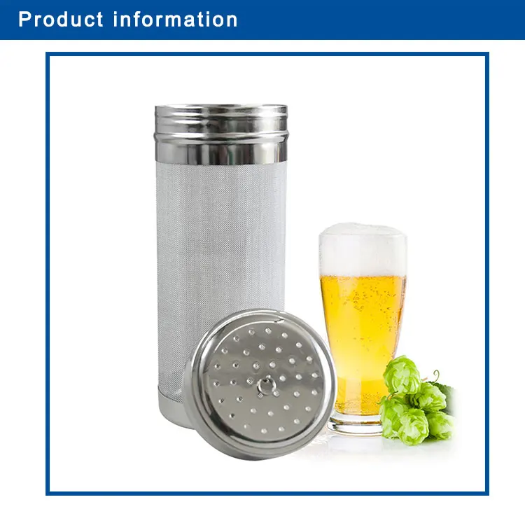 Beer Dry Hopper Filter,Stainless Steel 300 Micron Hop Strainer Beer
