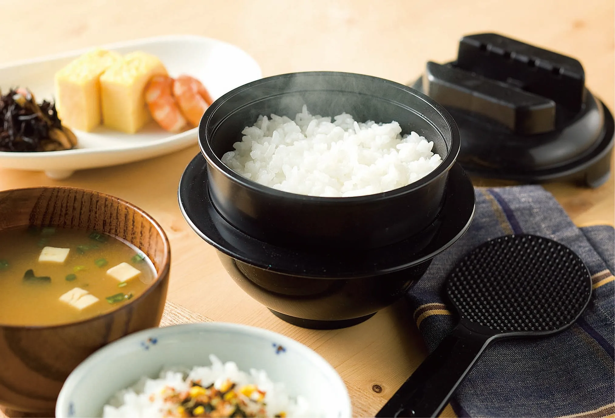 Chibikuro Rice Pot Cooker 1go Multifunction Cooker Steamer Made In