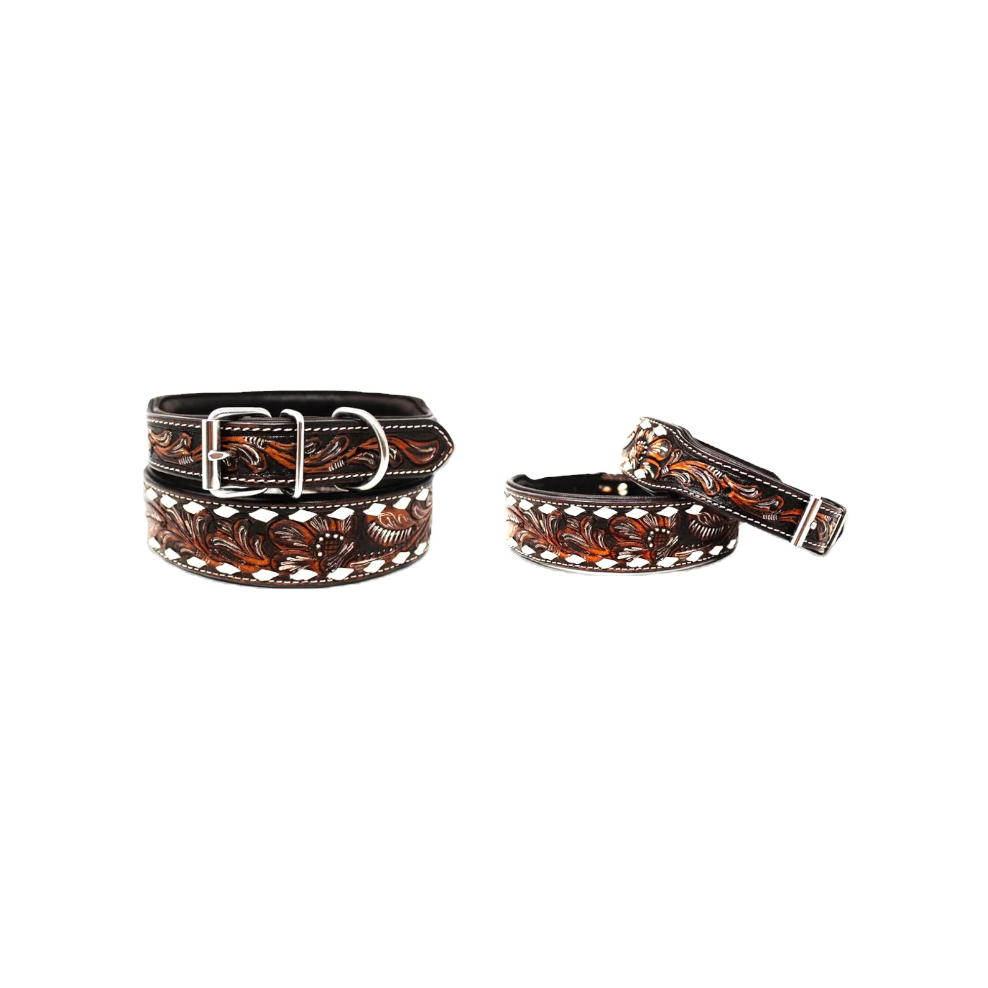 Oem Super Quality Western Genuine Leather Dog Collar With Engraved