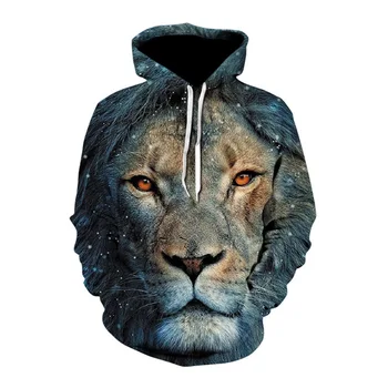 3D lion customised Wholesale fleece fabric zipper up /pullover winter hoodies 2022