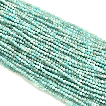 Fashion trend Sparkling Natural 2mm 3mm 4mm Faceted Round Beads Amazonite As gift for friend