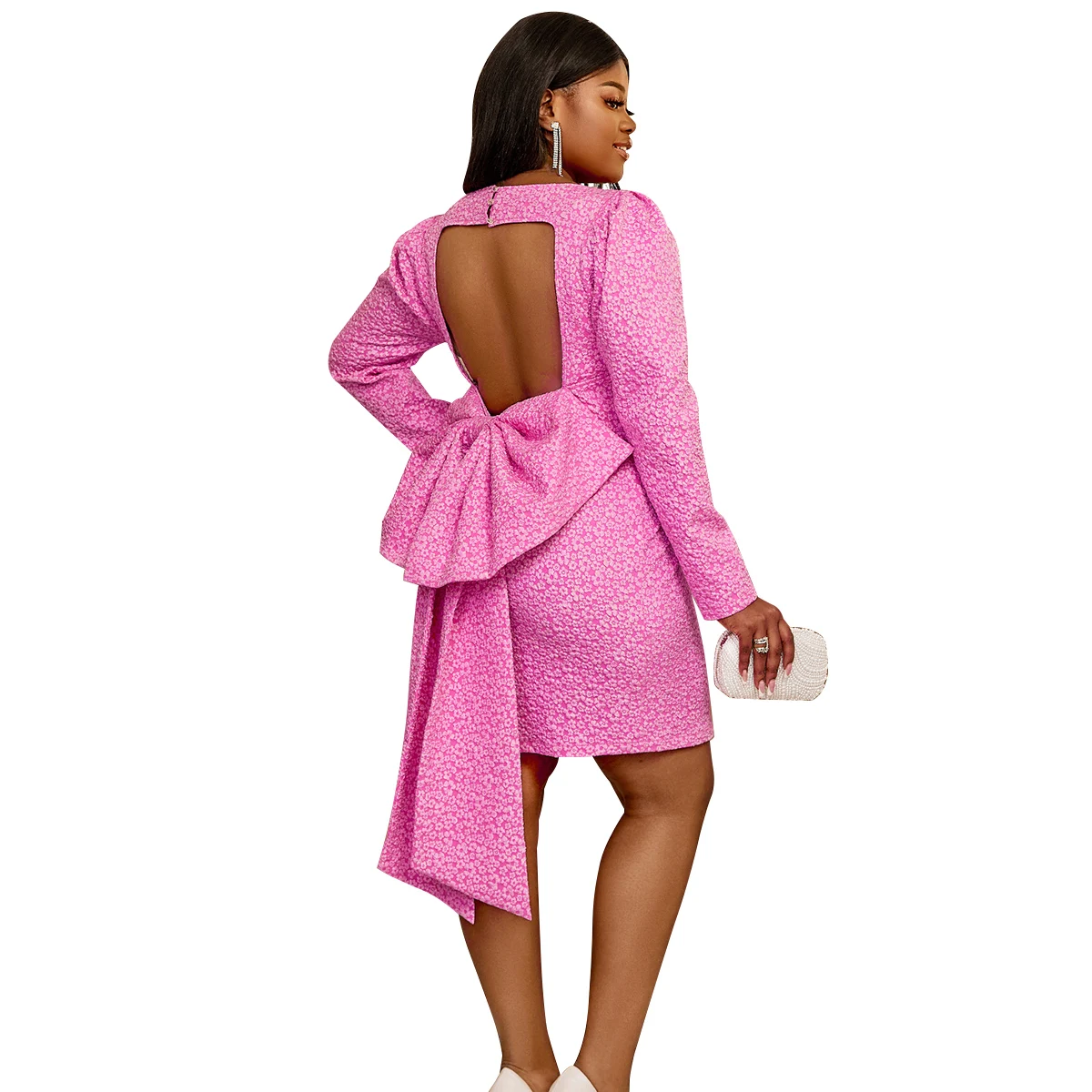 long sleeve club dresses Shop Our New Design High Neck Dress Slaydiva Plus Size Elegant Navy