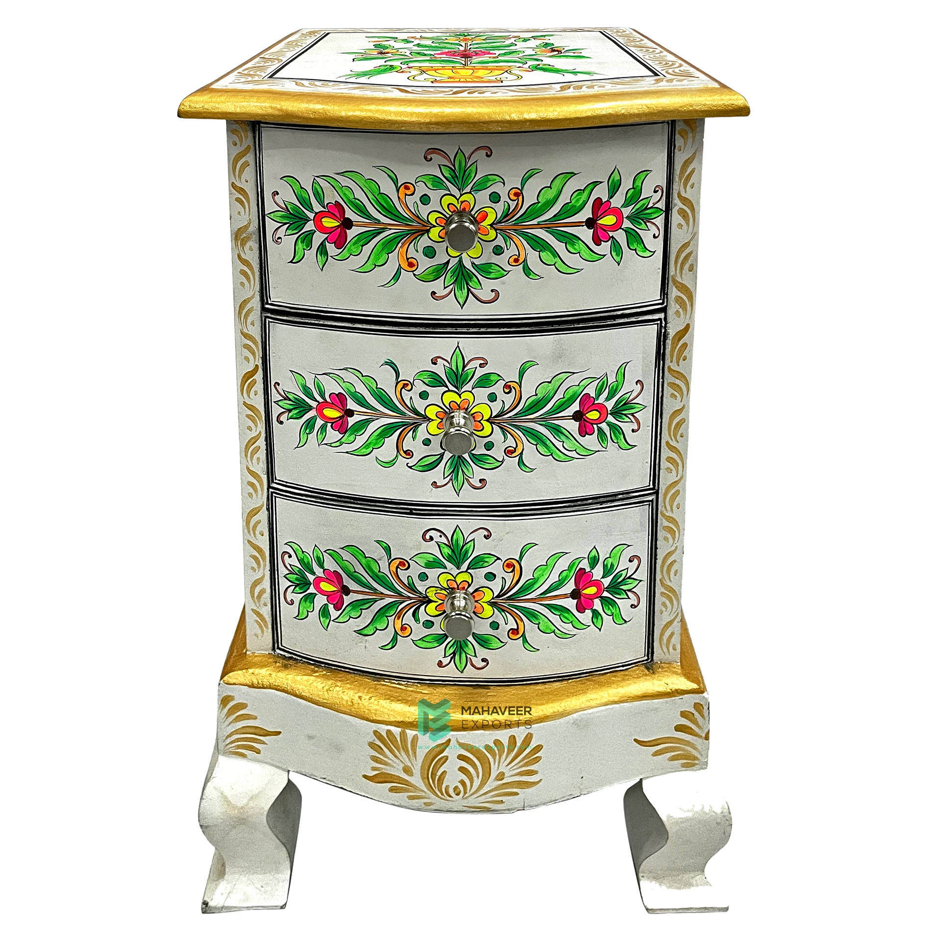 Armario De Madera Para Sala De Estar,Mueble De Almacenamiento Pintado A Mano Con Tres Cajones,El