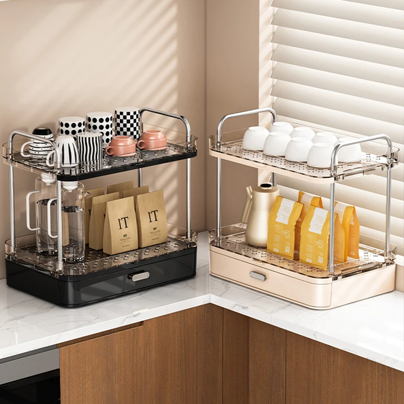 WANUO 2-Tier Countertop Cup Drying Rack Coffee Mug Holder  Kitchen Counter Organizer for Tea Cups