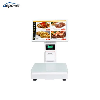 jepower Dual-Screen Retail PC POS Cash Register Scale Ai Powered Android Weighing Scales with Label 58mm Printer