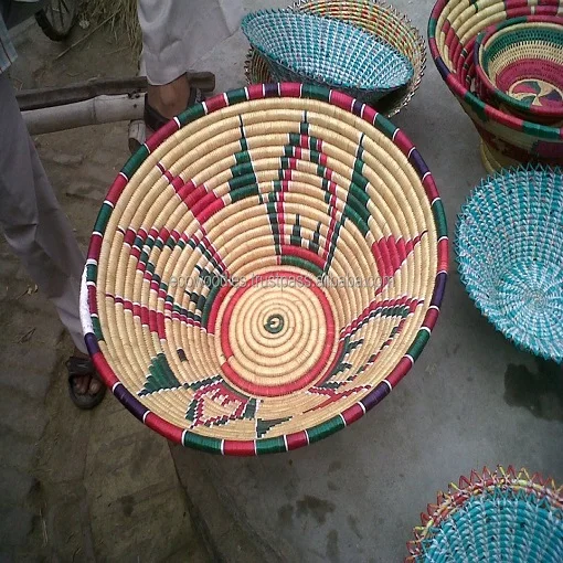 PTMTFYL Set Di 7 Cestini Da Parete Bohémien In Vimini Di Alghe – Fatti A Mano, Vari Diametri (15-30 Cm) Per Decorazione Rustica