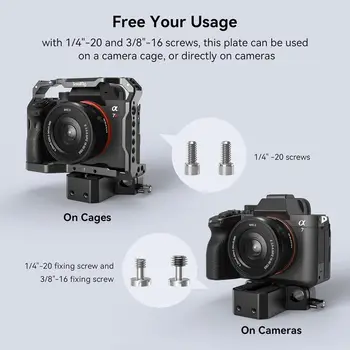 SmallRig Camera Base Plate with 15mm LWS Rod Rail Clamp, Baseplate for Sony A6500 A6600 A6300, for Canon R5 R6, for Sony A7SIII detail image