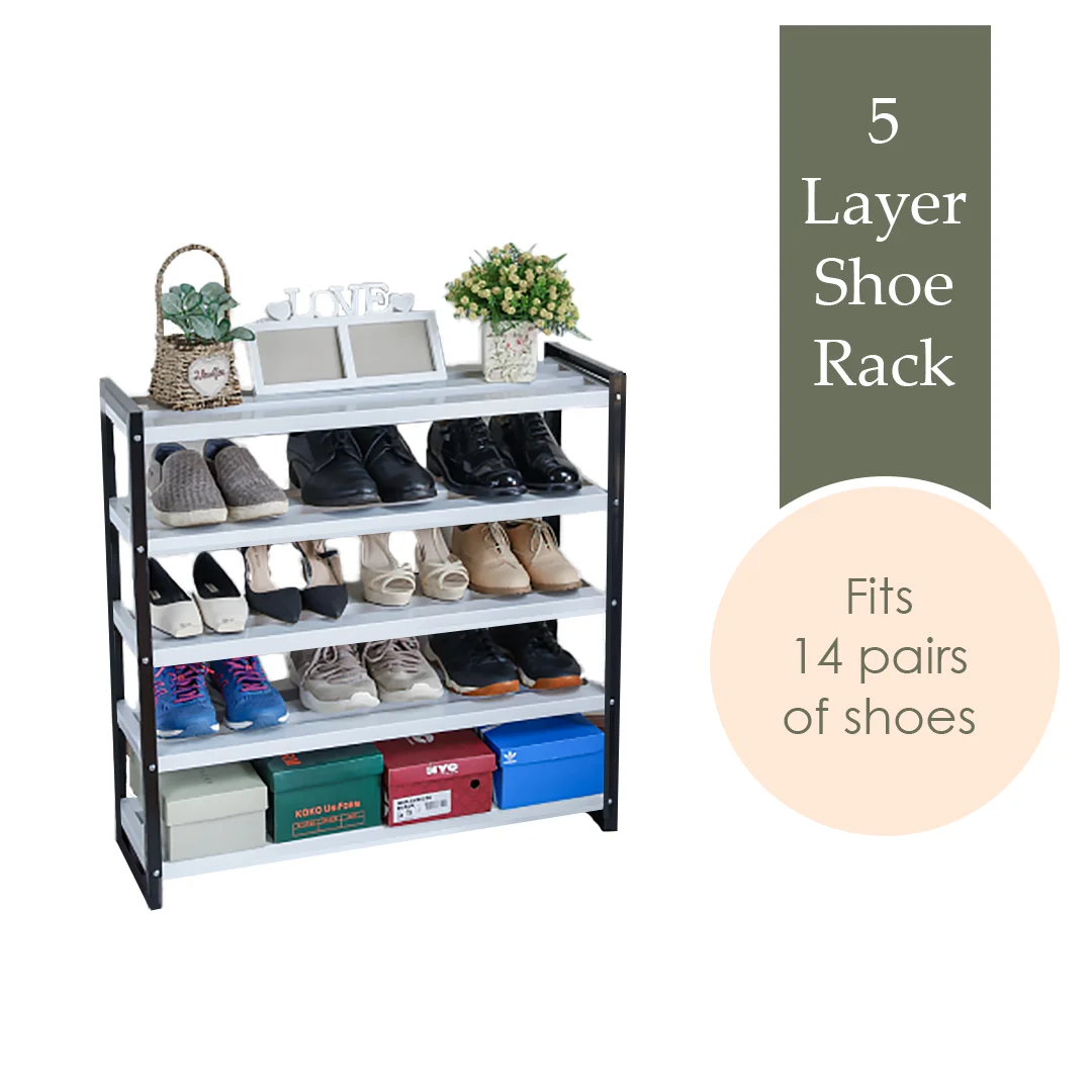 Premium High Quality Modern Style 5 Layer Metal Shoe Rack Furniture