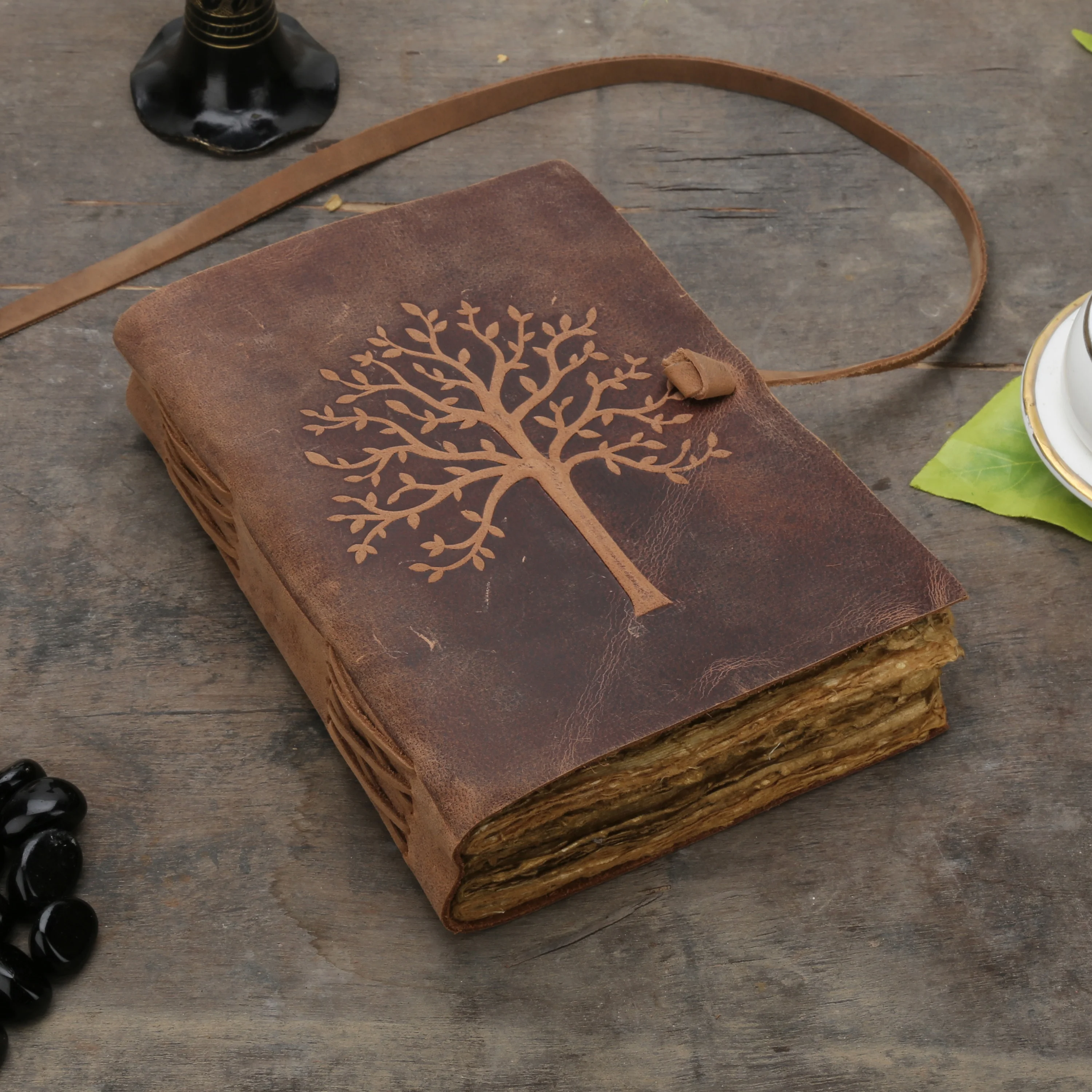 Tree Of Life Embossed Leather Journal Vintage Retro Recipe Magic Prayer ...