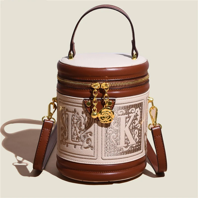 Cylinder Shape Crossbody Bag Womens Mini Barrel Handbag Women