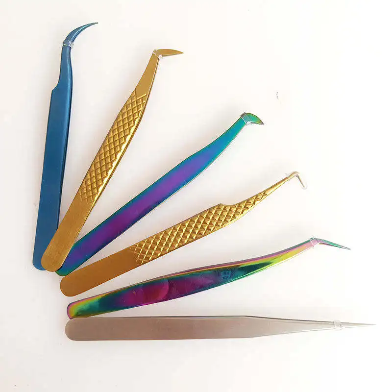 Private Label Low Moq Stainless Steel Rose Gold Eyelash Tweezers