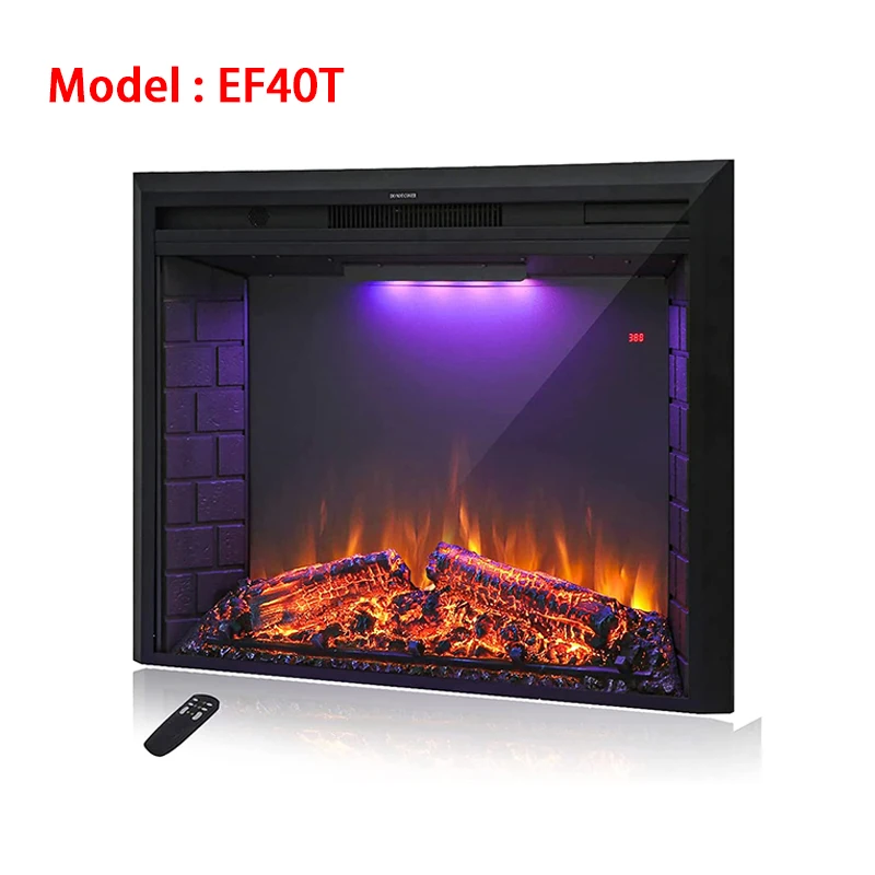 Luxstar High Quality LED Electric Fireplace Inserts,40 Inch Household Fireplace Heaters with Sound and heater for indoor.