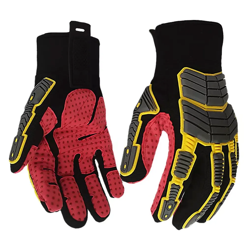 High Quality Oil And Gas Oilfield Impact Gloves Cotton Palm With Full