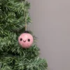 Felt Pink Bulb With Face for Christmas Tree Decor