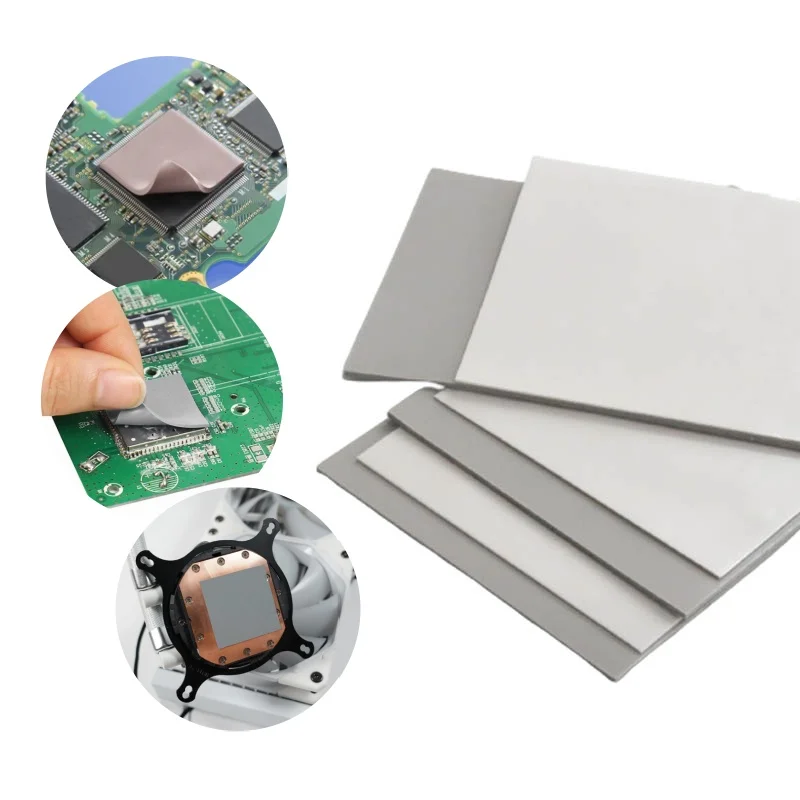 High-Performance 6w 12.8w 15w 17w Thermal Conductive Pad sheet For Heat Silicone Thermal Heating Pad Gpu