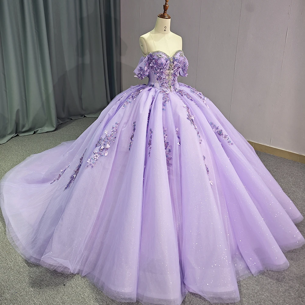 Jancember 1265 Elegant Chic Off Shoulder Crystal Quinceanera