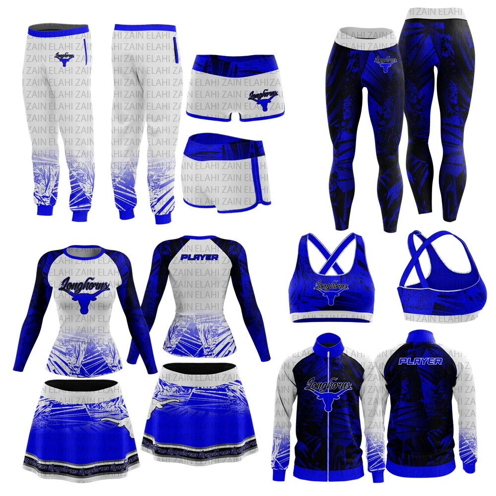 Oem Dance Team Cheer Sublimation Custom Sports Bra And Short Fitness Practice Wear Sportswear