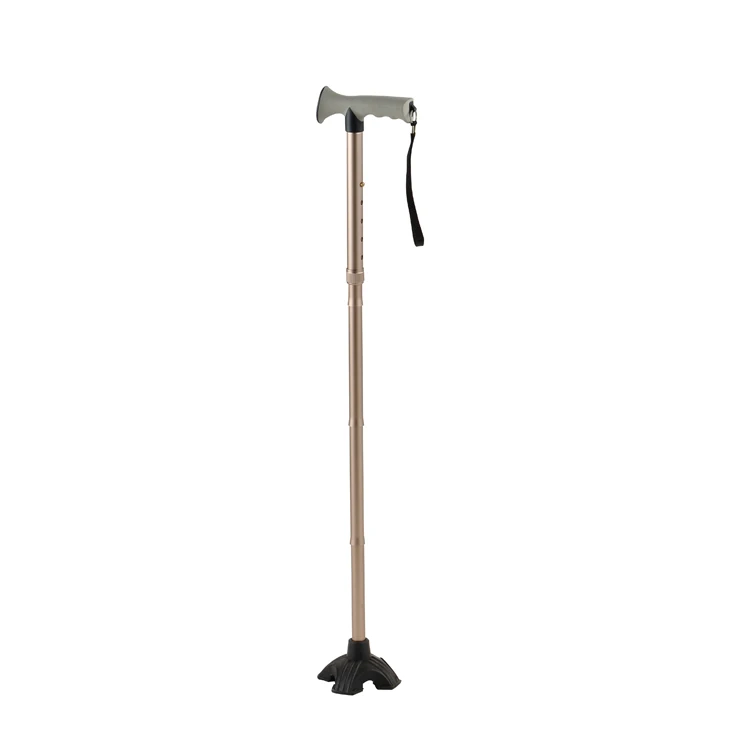 Foldable Walking Stick Cane Matt Light Brown Folding Cane With 3 Leg