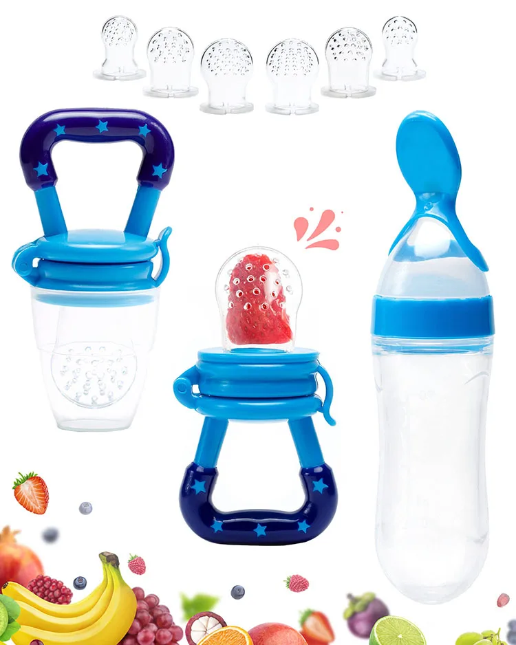 Silicone Baby Fruit Feeder Pacifier Newborn Feeding Spoon Squeeze