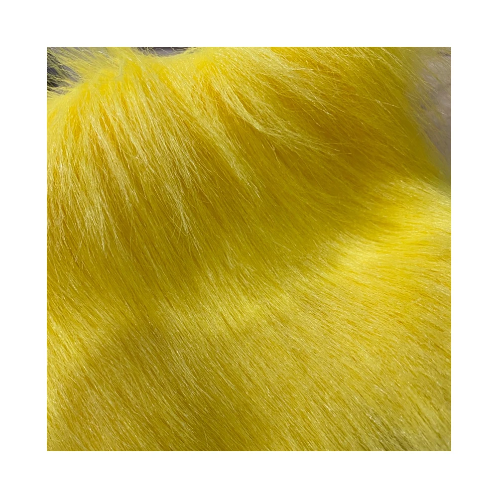 Высококачественная сказочная ткань из искусственного меха длинная куча 60 мм. Желтого цвета Y.76 для игрушечной куклы сумка для одежды