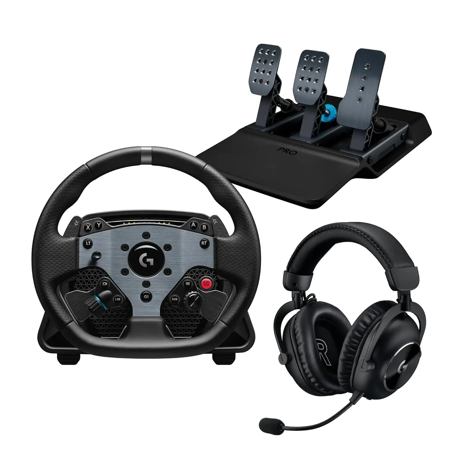 Logitech PRO Racing GT D Rim Black ABS Rubber Wired 2.4G Communication ...