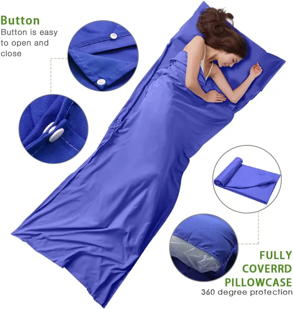 Woqi Sleeping Bag Liner Lightweight Compact Sleeping Bag Sack Portable