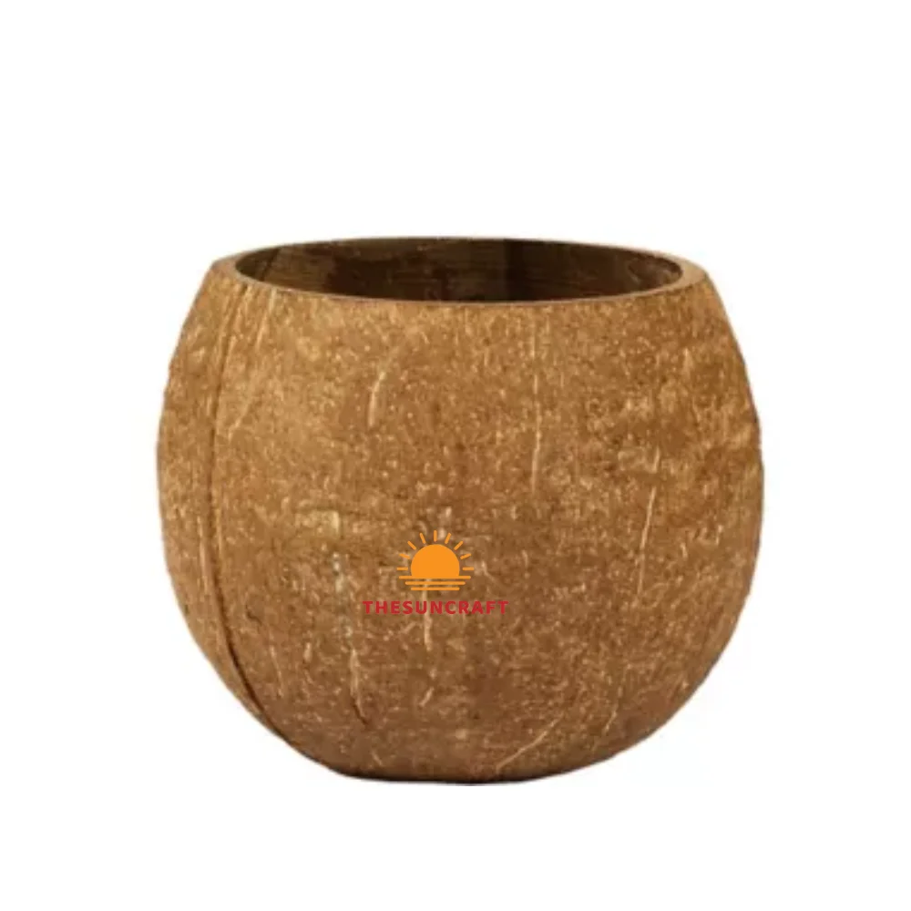 Handcrafted Customized Tropical Coconut Shell Goblet Cup Sustainable Wood Drink Bowl From Viet Nam Koi Eco-Friendly Gift Idea