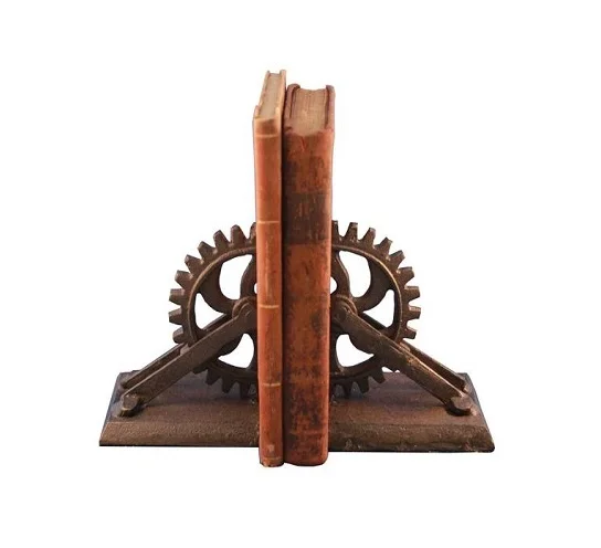 Modern Stainless Steel Bookends Antique Shining Humans Standing Figures Wood Wall Library Home Table Top Decorative Bookends