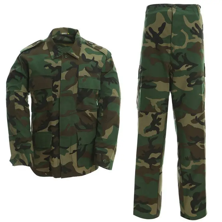 Hunting Camo Polyester Combat Suit Outdoor Men Shirt and Pants Set Camouflage Security Guard Tactical Uniforms