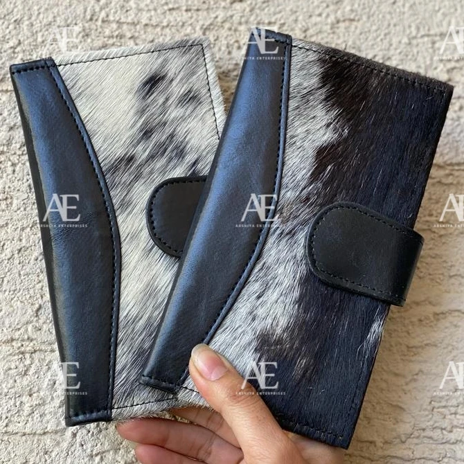 New Real Handmade Hair On Hide Wallets For Women Slim Wallet Bifold