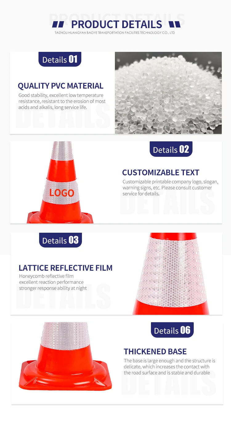 Baoye Giant Pvc Plastic Orange Safety Cones Traffic Barrier Road Safety ...