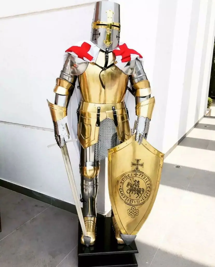 Full Body Templar Armor Knight Medieval Warrior Suit 6ft Height With